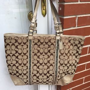 Large Coach Beaded Tote Bag